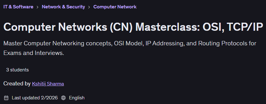 이미지 · 컴퓨터 네트워크 (CN) 종합 강좌: OSI, TCP / IP 2026-1
