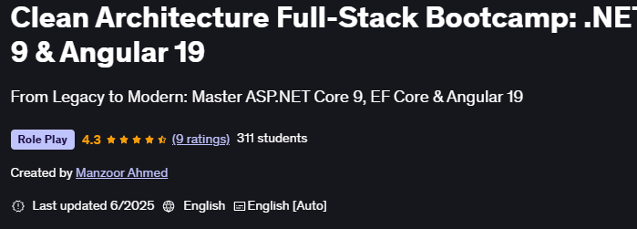 الصور · أضف تعليقًا لـ Clean Architecture Full-Stack Bootcamp: .NET 9 & زاوية 19 2025-6