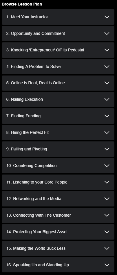 Course topics · MasterClass — Alexis Ohanian Teaches Building Your Startup 2023-2