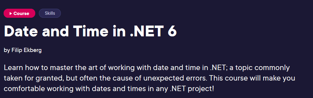 Pictures · Pluralsight — Date and Time in .NET 6 2023-2