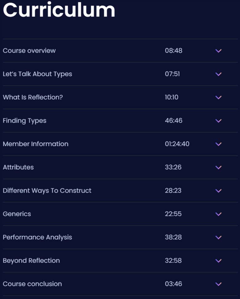 Course topics · Dometrain — From Zero to Hero: Reflection in .NET 2024-9