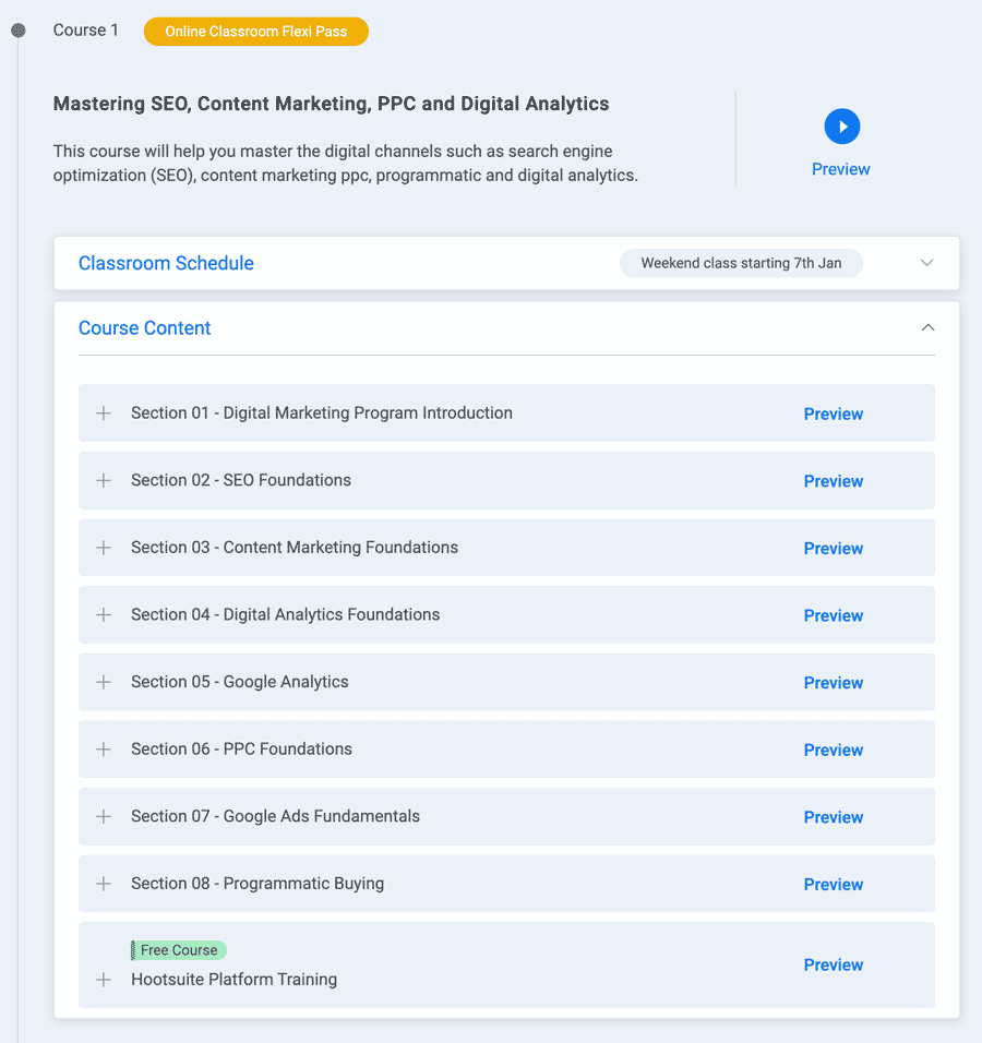 Course topics · Simplilearn — Digital Marketing Specialist 2022-9