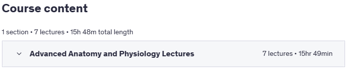 Course topics · Udemy — Human Anatomy and Physiology Advanced Topics 2024-3