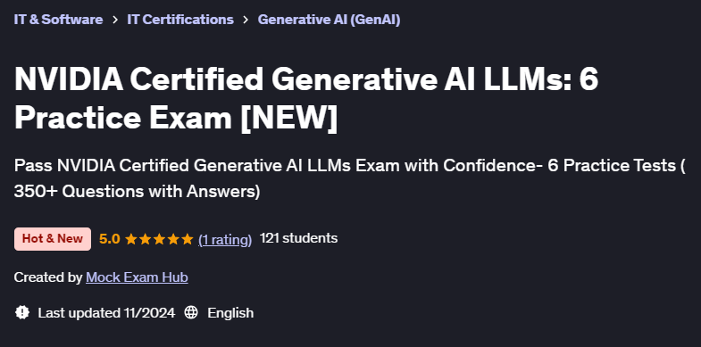 Pictures · Udemy — NVIDIA Certified Generative AI LLMs: 6 Practice Exam [NEW] 2024-8