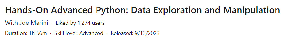 Pictures · LinkedIn — Hands-On Advanced Python: Data Exploration and Manipulation 2023-9