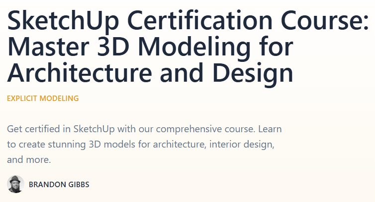 画像 · Thinkparametric - SketchUp 認証コース:建築とデザインのためのマスター 3D モデリング 2025-10