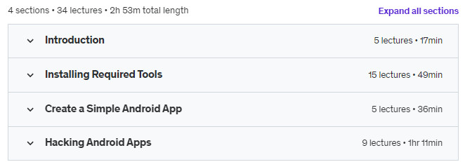 Course topics · Hacking and Patching Android Apps 2023-7