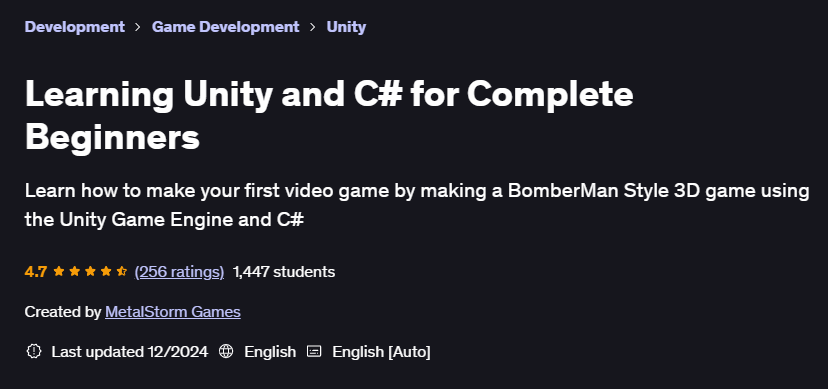 Pictures · Udemy — Learning Unity and C# for Complete Beginners 2022-8