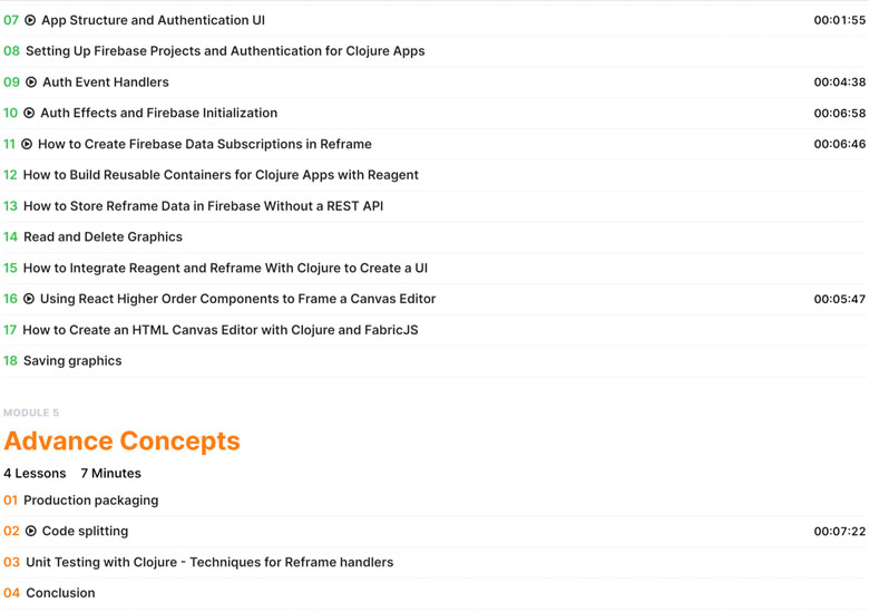 Course topics · Newline – Tinycanva: Clojure for React Developers 2021-2