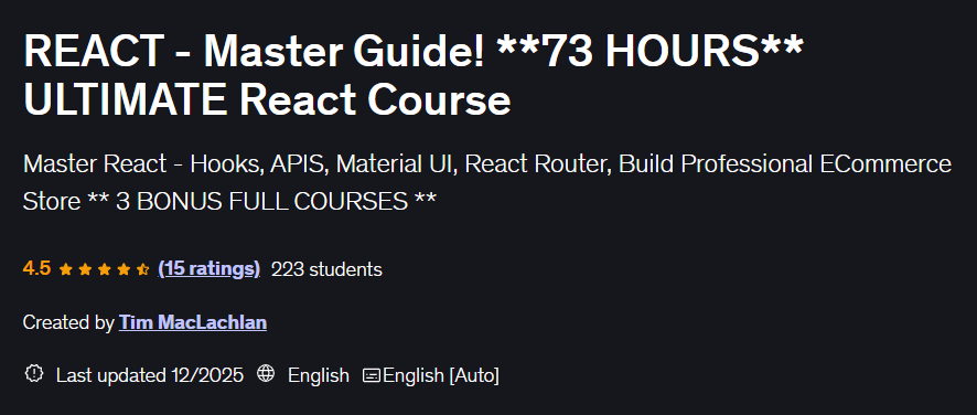 Imágenes · REACT ¡Master Guía!73 Horas * Últimas React Cursos 2025-12