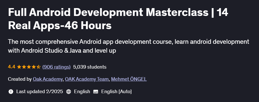 Pictures · Udemy — Full Android Development Masterclass | 14 Real Apps-46 Hours 2025-2