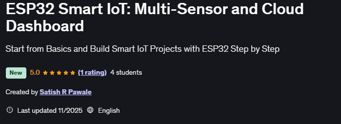 تصاویر · ESP32 سمارٹ IoT: کثیر سینسر اور کلاؤڈ ڈش بورڈ 2025-11
