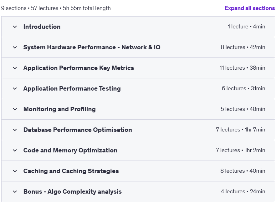 Course topics · BackEnd Performance Optimization 2024-3