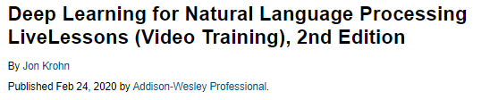 Pictures · InformIT – Deep Learning for Natural Language Processing LiveLessons (Video Training), 2nd Edition 2020-2