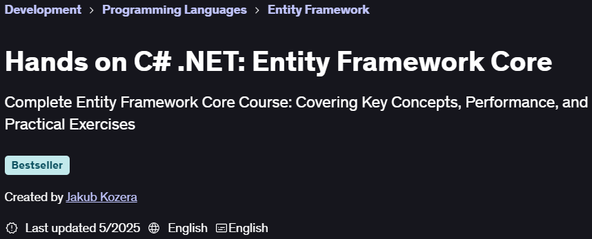 Pictures · Udemy — Hands on C# .NET: Entity Framework Core 2025-5