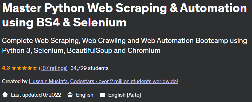 Pictures · Master Python Web Scraping & Automation using BS4 & Selenium 2022-1