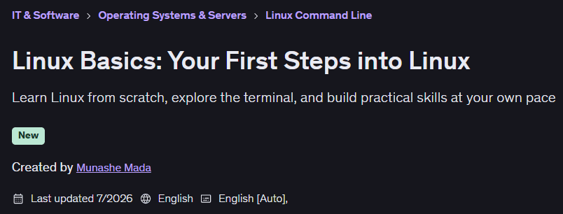 이미지 · Linux 원래 제목: Your First Steps In Linux 2026-7