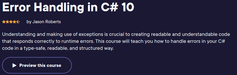 Pictures · Pluralsight — Error Handling in C# 10 2022-1