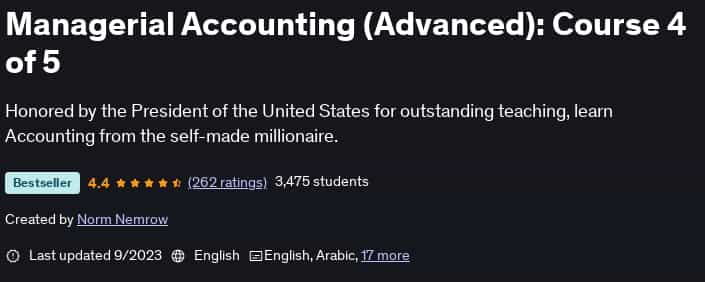 Pictures · Udemy — Managerial Accounting (Advanced): Course 4 of 5 2023-9