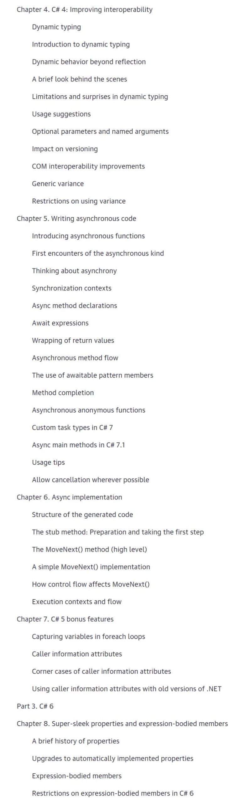 Course topics · Oreilly — C# in Depth, 4th Ed, Video Edition 2020-2