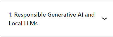 Course topics · LinkedIn — Responsible Generative AI and Local LLMs 2024-7