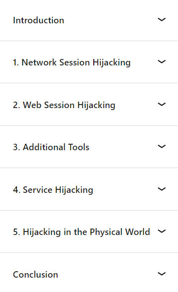 Course topics · LinkedIn — Ethical Hacking: Session Hijacking 2023-5