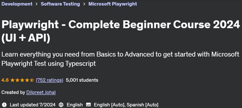 Pictures · Playwright – Complete Beginner Course 2024 (UI + API) 2023-11