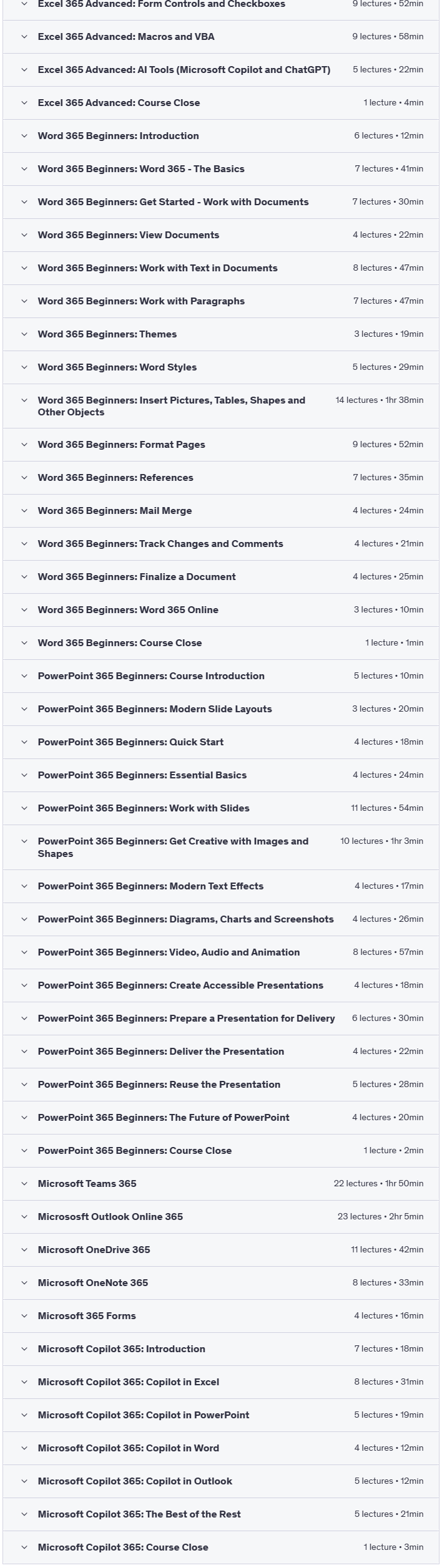Temas del curso · Descripción de Microsoft Office 365 El Bundle 2024-7