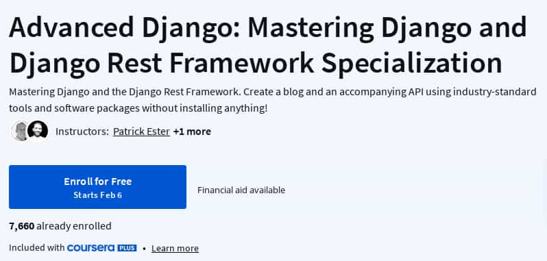 Pictures · Coursera — Advanced Django: Mastering Django and Django Rest Framework Specialization 2025-2