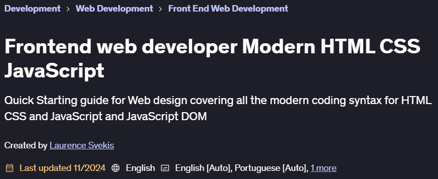 Pictures · Udemy — Frontend web developer Modern HTML CSS JavaScript 2024-2