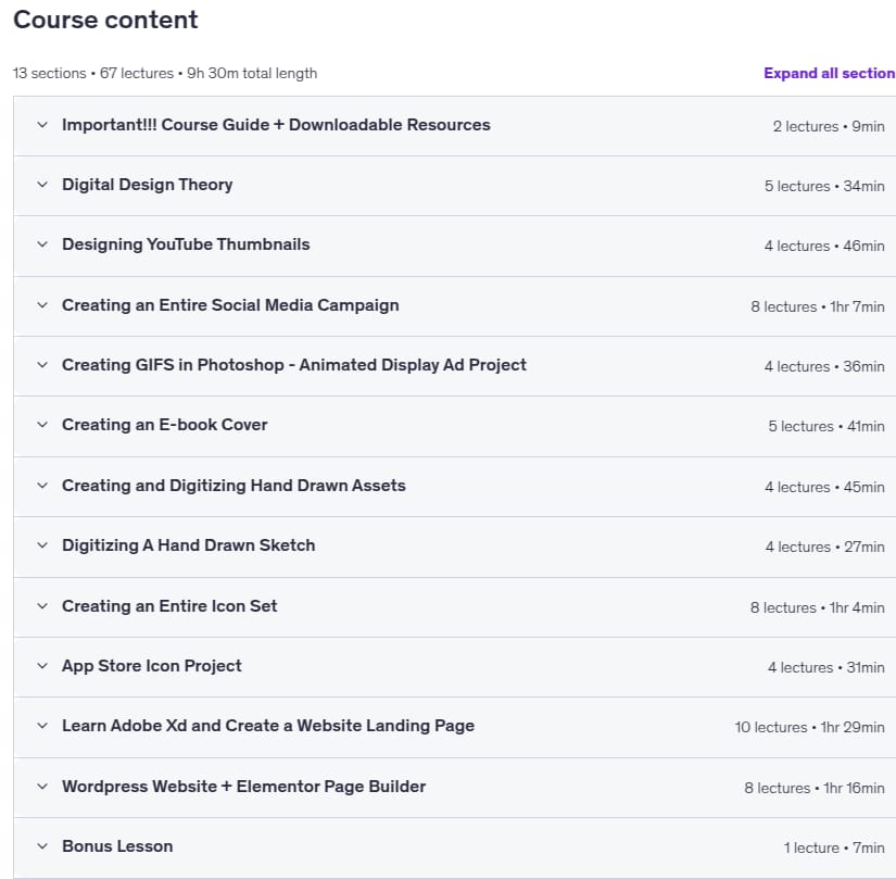 Course topics · Digital Design Masterclass For Graphic Designers 2021-5