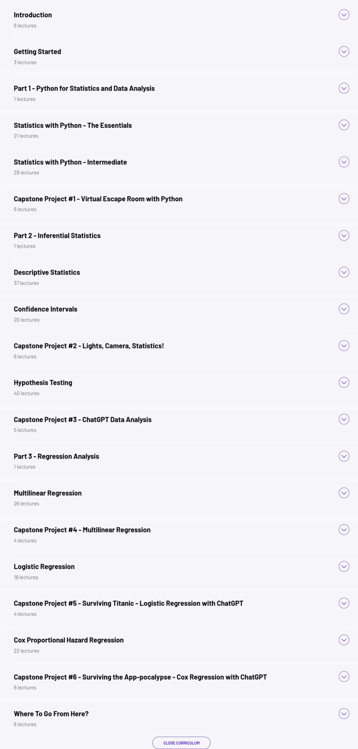 Course topics · ZeroToMastery — Statistics Bootcamp (with Python): Zero to Mastery 2025-4