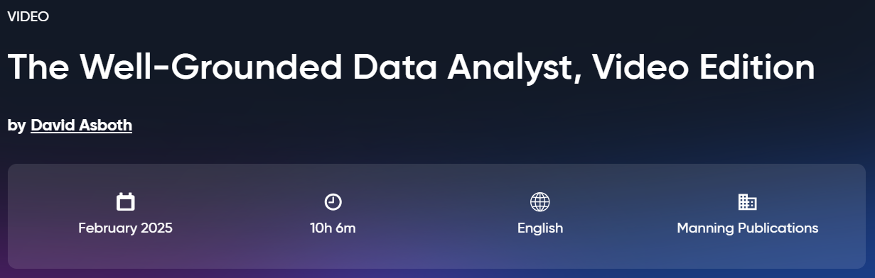 चित्र · Oreilly – The Well-Grounded Data Analyst, वीडियो संस्करण 2025-2