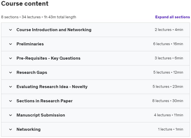 Course topics · How to Write a Scientific Paper for High Ranked Journals 2020-8