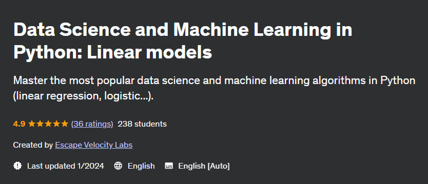 Pictures · Data Science and Machine Learning in Python: Linear models 2022-11