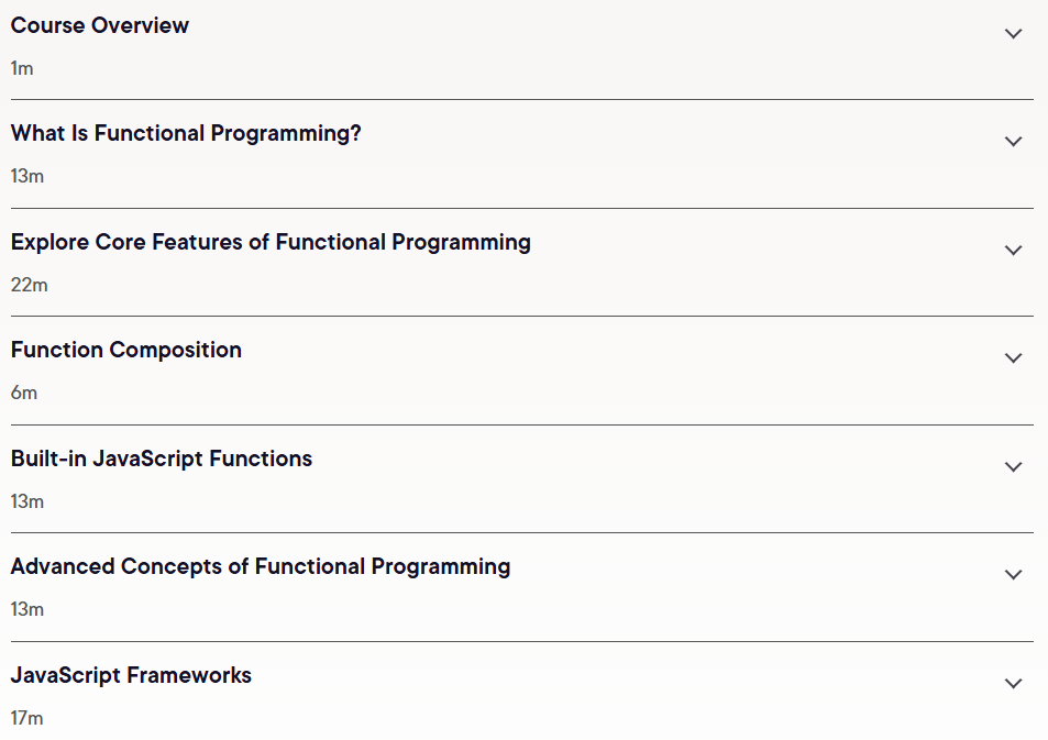Course topics · Pluralsight — Functional Programming Concepts in JavaScript 2023-4