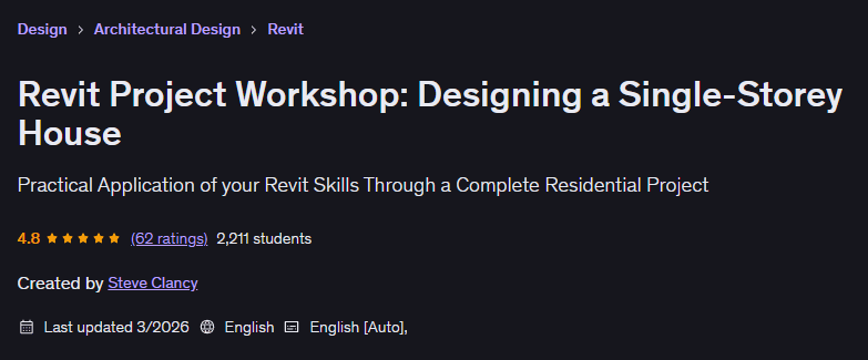 تصاویر · Revit پروجیکٹ ورکشاپ: ایک سٹوری ہاؤس ڈیزائن 2026-3