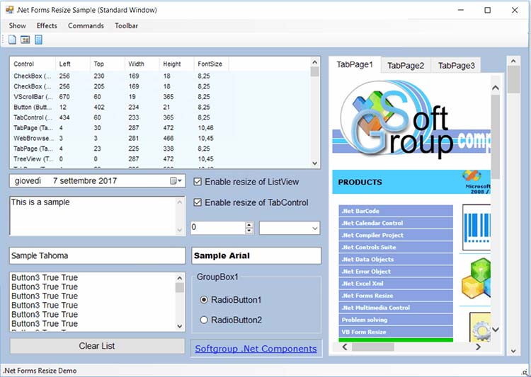 Pictures · Softgroup .Net Forms Resize 11.0