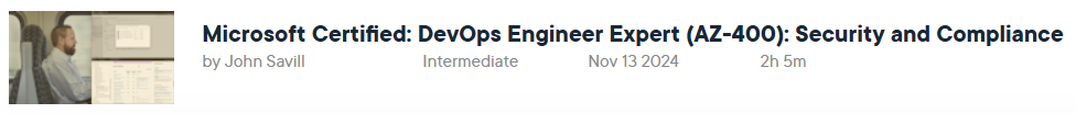 Pictures · Pluralsight — Microsoft Certified: DevOps Engineer Expert (AZ-400): Security and Compliance 2024-11