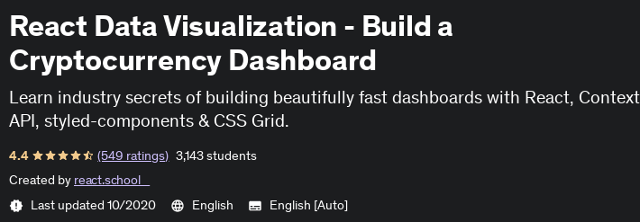 Pictures · Udemy — React Data Visualization – Build a Cryptocurrency Dashboard 2020-10
