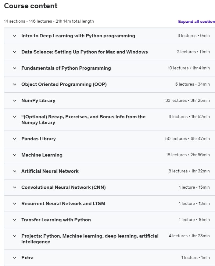 Course topics · Python Programming: Machine Learning, Deep Learning | Python 2024-4