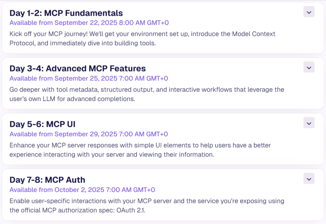 Course topics · EpicAI – Master the Model Context Protocol (MCP) 2025-10