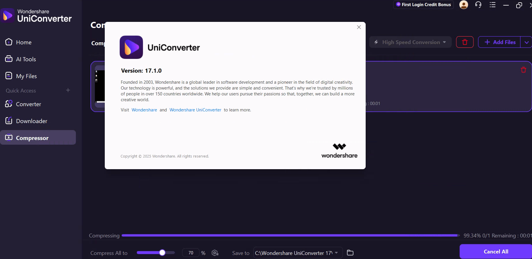 चित्र · Wondershare यूनिकोनवर्टर 17.6.0.33 विजेता /macOS