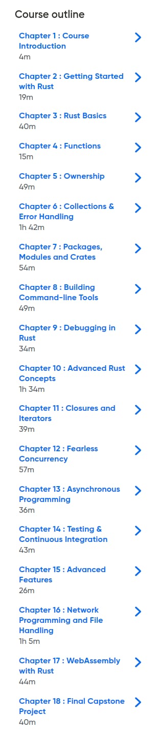 Course topics · Oreilly – Rust Programming Made Easy 2025-8