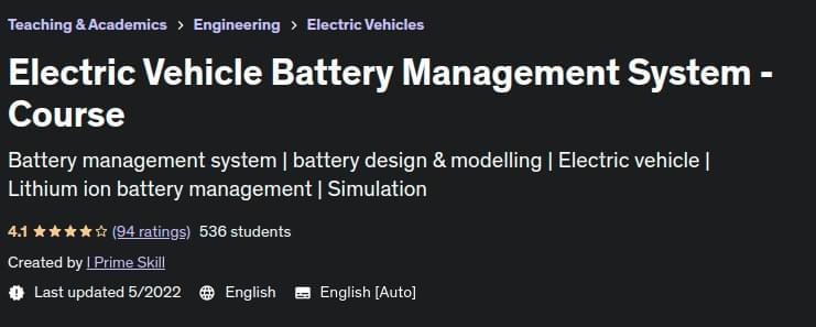 Pictures · Udemy — Electric Vehicle Battery Management System – Course 2022-5