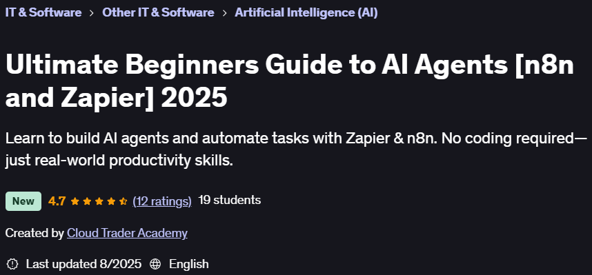 Pictures · Udemy — Ultimate Beginners Guide to AI Agents [n8n and Zapier] 2025 2025-8