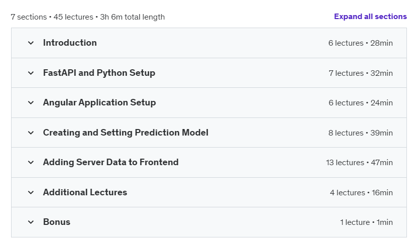 Course topics · Udemy — [AI] Build a Object Recognition App with Python & Angular 2024-10