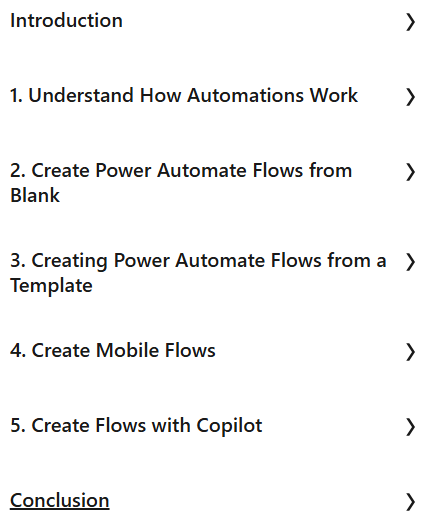 Course topics · LinkedIn — Microsoft Power Automate Essential Training 2025-8