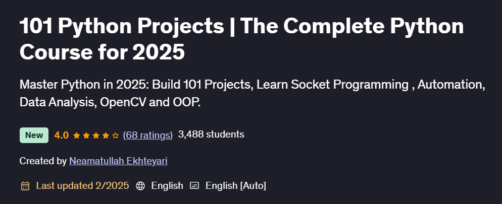Pictures · 101 Python Projects | The Complete Python Course for 2025 2025-2