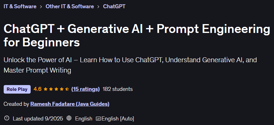 Pictures · Udemy — ChatGPT + Generative AI + Prompt Engineering for Beginners 2025-7